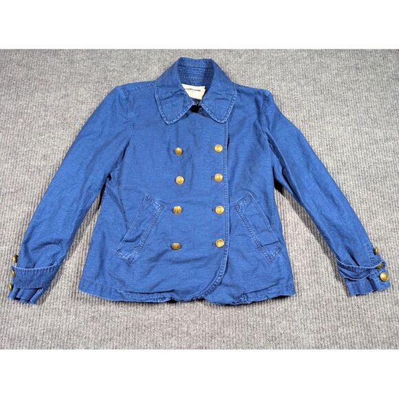 Guideboat Co Jacket Womens Medium Indigo Blue Atlantique Garment Dyed Twill‎ USA